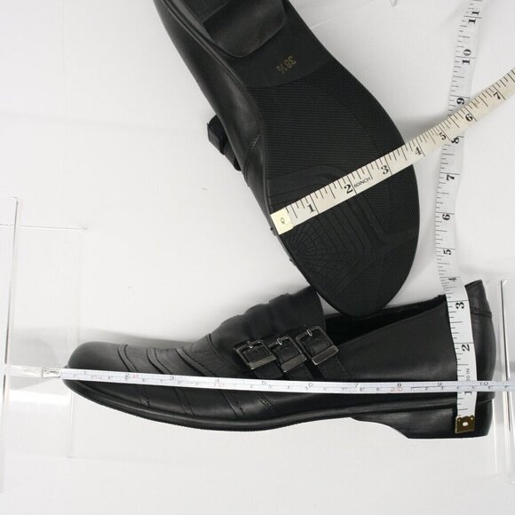 Arnold Churgin Handmade in Italy Black Leather Triple Monk Strap Loafer Sz 38.5 - Picture 11 of 13